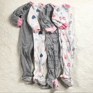 Set of 4 Carter’s Fleece Footie Pajamas